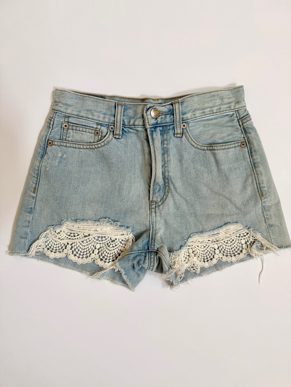 AE Crochet Trim Denim Shorts